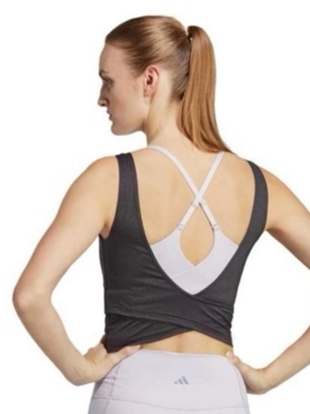 ⭐️2 for $20⭐️ Adidas Print Clash Gray/Black Yoga Top